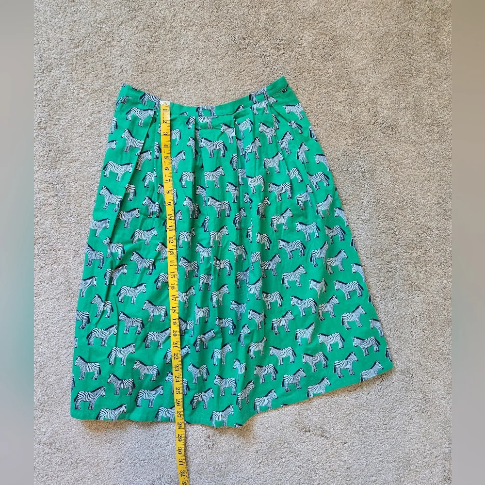 ModCloth/Compania Fantastica Sahara Character Green Zebra Skirt Size L - Picture 11 of 14
